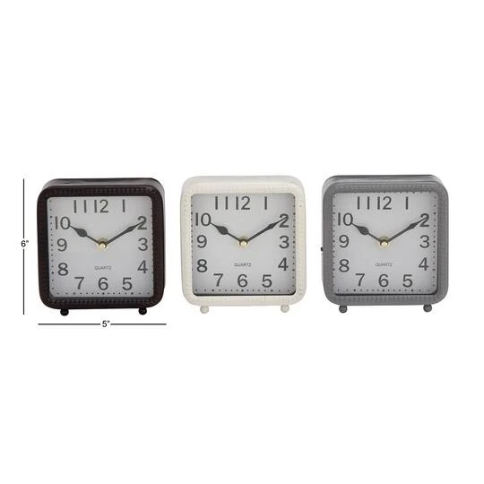6" Traditional Metal Clock Set 7 6" Traditional Metal Clock Set - Image 5