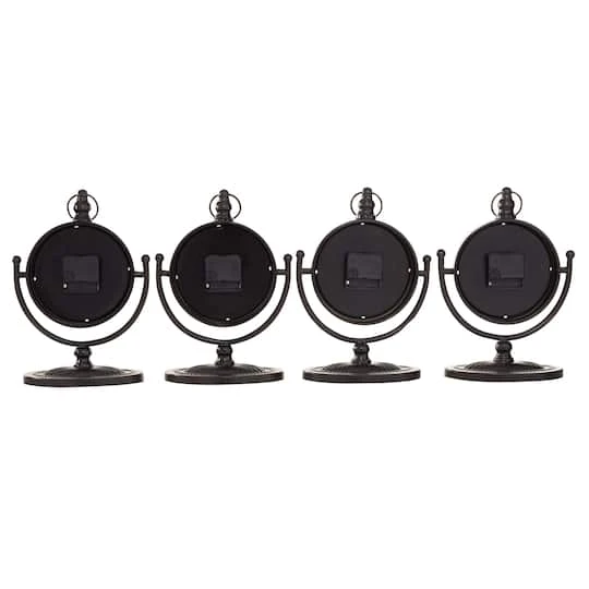 12" Black Metal Vintage Clock Set 11 12" Black Metal Vintage Clock Set - Image 9