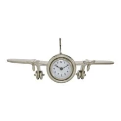 16" Silver Aluminum Airplane Clock -Michaels Decor Sale D368584S 3