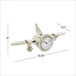 16" Silver Aluminum Airplane Clock -Michaels Decor Sale D368584S 8
