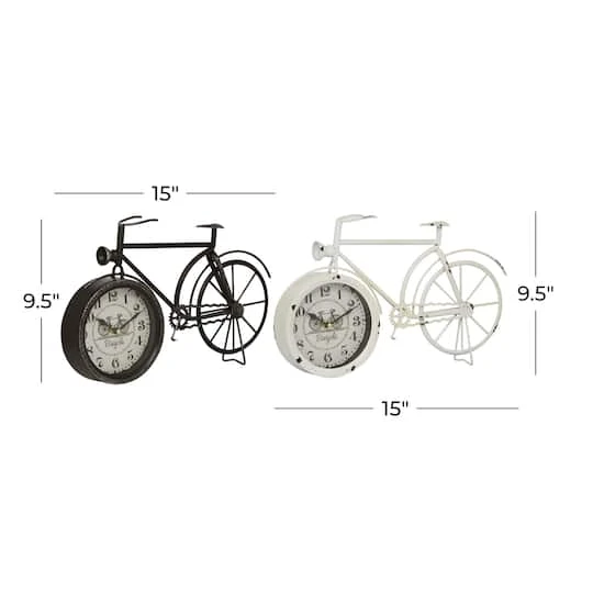 15" Metal Country Cottage Bicycle Clock Set 11 15" Metal Country Cottage Bicycle Clock Set - Image 9