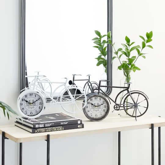 15" Metal Country Cottage Bicycle Clock Set 12 15" Metal Country Cottage Bicycle Clock Set - Image 10