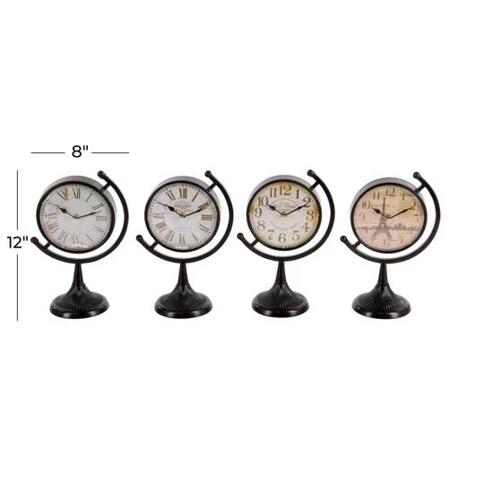 12" Black Metal Vintage Standing Clock Set 17 12" Black Metal Vintage Standing Clock Set - Image 15