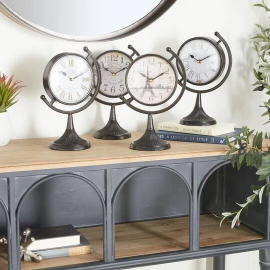 12" Black Metal Vintage Standing Clock Set 18 12" Black Metal Vintage Standing Clock Set - Image 16