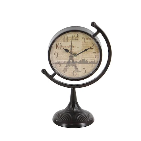 12" Black Metal Vintage Standing Clock Set 5 12" Black Metal Vintage Standing Clock Set - Image 3