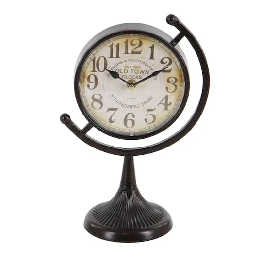 12" Black Metal Vintage Standing Clock Set 7 12" Black Metal Vintage Standing Clock Set - Image 5