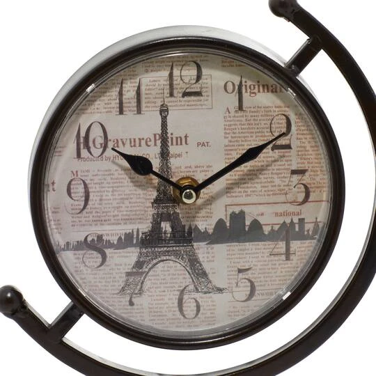 12" Black Metal Vintage Standing Clock Set 11 12" Black Metal Vintage Standing Clock Set - Image 9