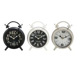 8" Round Metal Vintage Clock Set