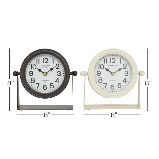 8" Round Metal Modern Clock Set 9 8" Round Metal Modern Clock Set - Image 7