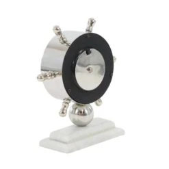 9" Silver Stainless Steel & Ceramic Boat Helm Clock -Michaels Decor Sale D368598S 3