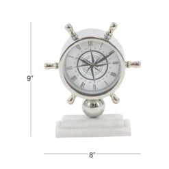 9" Silver Stainless Steel & Ceramic Boat Helm Clock -Michaels Decor Sale D368598S 7