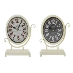 12" Black & White Metal Oval Clock Set -Michaels Decor Sale D368624S 11