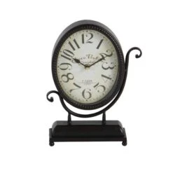 12" Black & White Metal Oval Clock Set -Michaels Decor Sale D368624S 3