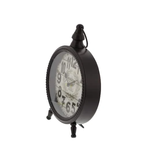 9" Black & White Metal Vintage Clock Set 5 9" Black & White Metal Vintage Clock Set - Image 3