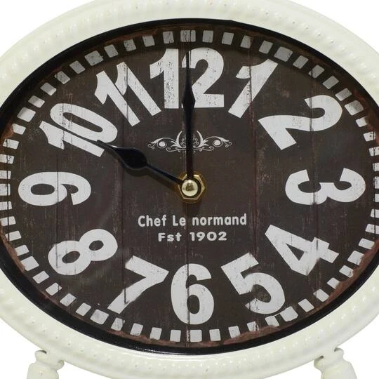 9" Black & White Metal Vintage Clock Set 12 9" Black & White Metal Vintage Clock Set - Image 10