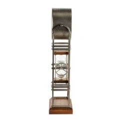 23" Gray Metal Rustic Clock With Hourglass -Michaels Decor Sale D368632S 3