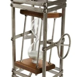 23" Gray Metal Rustic Clock With Hourglass -Michaels Decor Sale D368632S 4