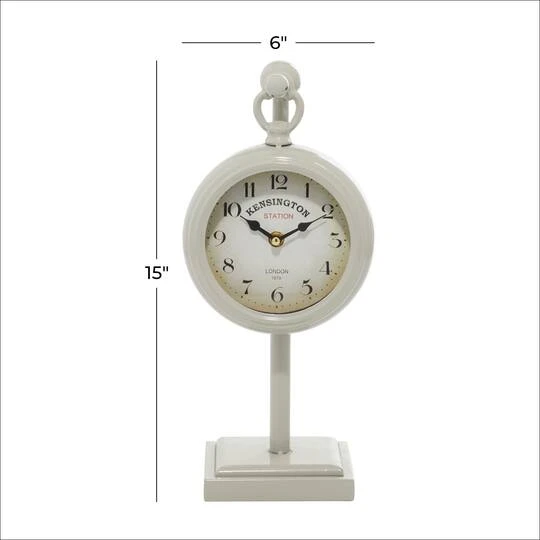 15" White Metal Hanging Clock 8 15" White Metal Hanging Clock - Image 6