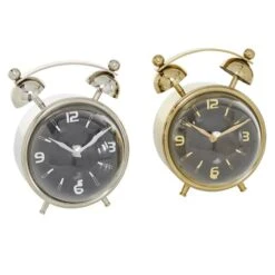 7" Gold Stainless Steel & Aluminum Contemporary Clock Set
