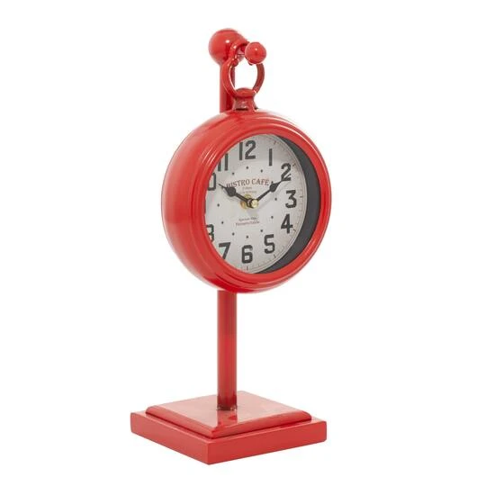 15" Red Metal Hanging Clock 4 15" Red Metal Hanging Clock - Image 2