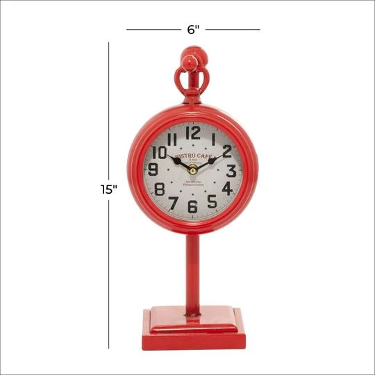 15" Red Metal Hanging Clock 8 15" Red Metal Hanging Clock - Image 6