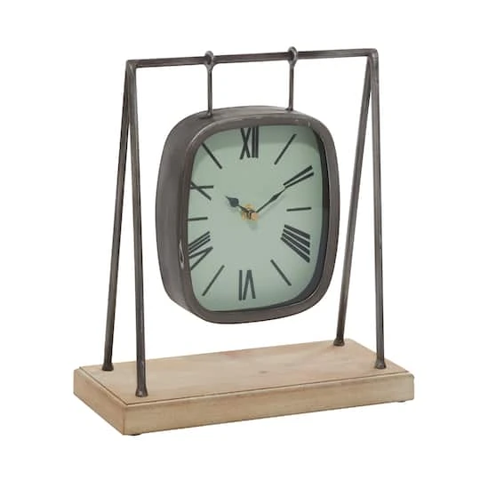 12" Gray Wood Farmhouse Swing Clock 3 12" Gray Wood Farmhouse Swing Clock