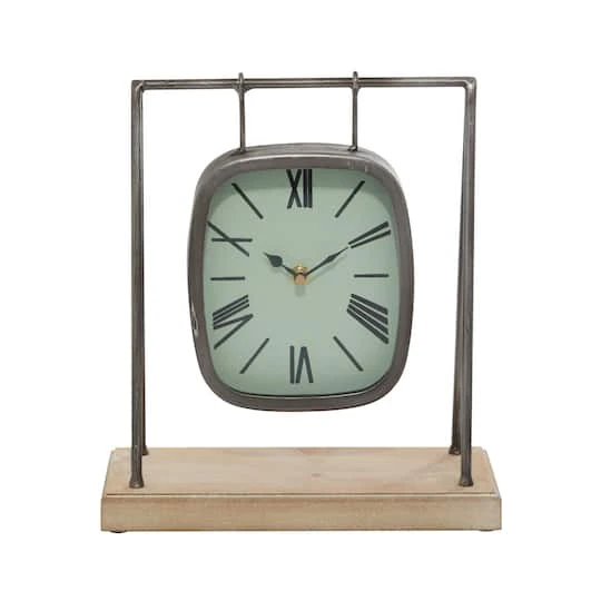 12" Gray Wood Farmhouse Swing Clock 6 12" Gray Wood Farmhouse Swing Clock - Image 4