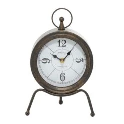 11" Brown Metal Contemporary Table Clock 16 11" Brown Metal Contemporary Table Clock -Michaels Decor Sale D368642S 3