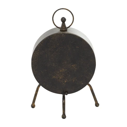 11" Brown Metal Contemporary Table Clock 10 11" Brown Metal Contemporary Table Clock - Image 8