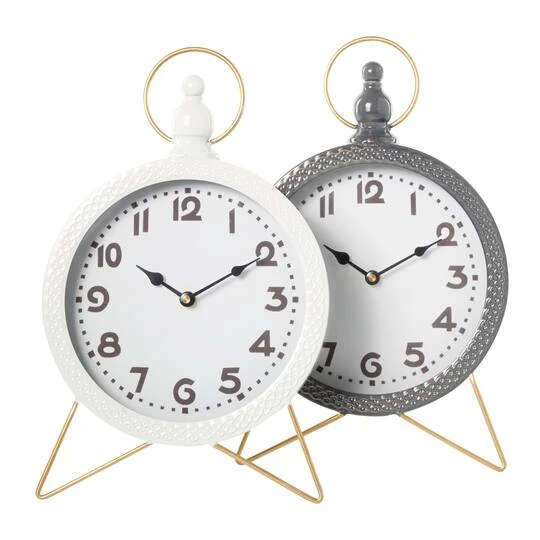 16" Multicolored Metal Traditional Round Clock Set 4 16" Multicolored Metal Traditional Round Clock Set - Image 2