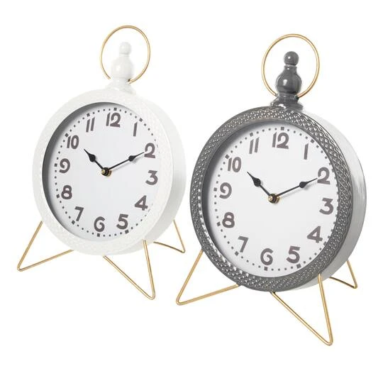 16" Multicolored Metal Traditional Round Clock Set 5 16" Multicolored Metal Traditional Round Clock Set - Image 3