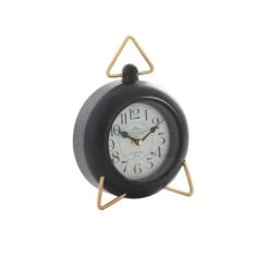 9" Black Metal Farmhouse Table Clock