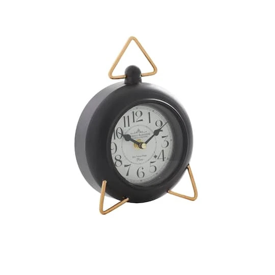 9" Black Metal Farmhouse Table Clock 3 9" Black Metal Farmhouse Table Clock
