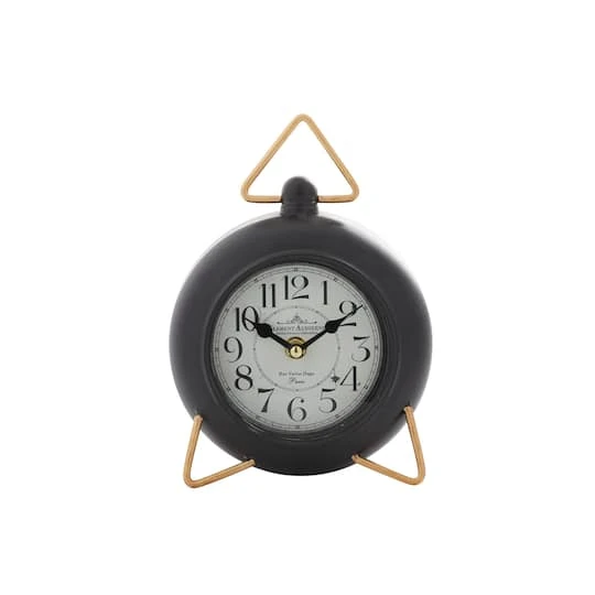 9" Black Metal Farmhouse Table Clock 6 9" Black Metal Farmhouse Table Clock - Image 4