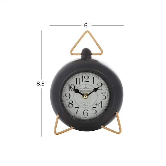 9" Black Metal Farmhouse Table Clock 8 9" Black Metal Farmhouse Table Clock - Image 6