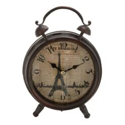 9" Vintage Black Metal Clock