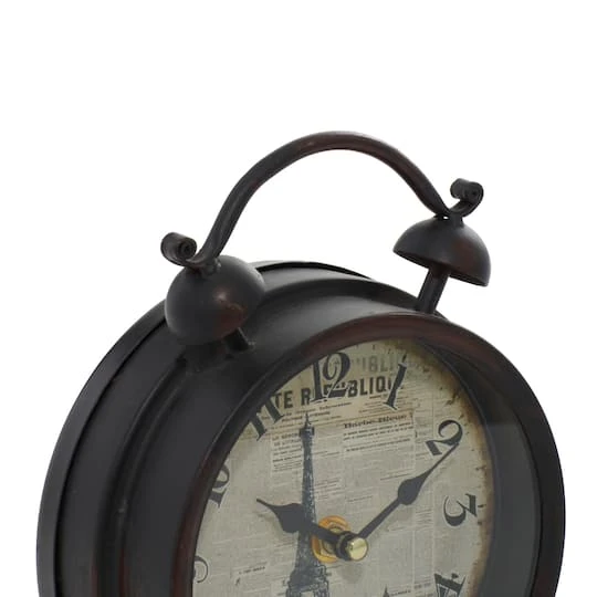 9" Vintage Black Metal Clock 7 9" Vintage Black Metal Clock - Image 5