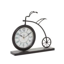 13" Brown Metal Penny-Farthing Clock