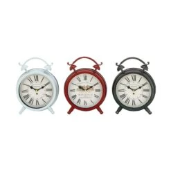 8" Multi Colored Metal Vintage Clock Set