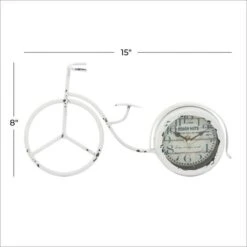 15" White Metal Farmhouse Bicycle Clock -Michaels Decor Sale D368662S 6
