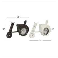 13" Black & White Metal Country Cottage Scooter Clock Set 18 13" Black & White Metal Country Cottage Scooter Clock Set -Michaels Decor Sale D368666S 8