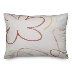 Flowers Outline Throw Pillow