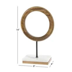 14" Brown Mango Wood Circle Sculpture -Michaels Decor Sale D368855S 6