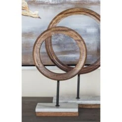 14" Brown Mango Wood Circle Sculpture -Michaels Decor Sale D368855S 7