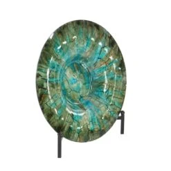 18" Green & Turquoise Glass Glam Decorative Plate With Stand 13 18" Green & Turquoise Glass Glam Decorative Plate With Stand -Michaels Decor Sale D368888S 3