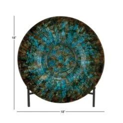 18" Green & Turquoise Glass Glam Decorative Plate With Stand 18 18" Green & Turquoise Glass Glam Decorative Plate With Stand -Michaels Decor Sale D368888S 8