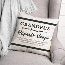 Grandpa's Repair Shop Throw Pillow -Michaels Decor Sale D369994S 2