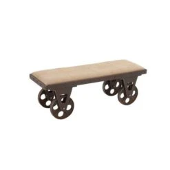 Brown Wood & Metal Industrial Bench -Michaels Decor Sale D370010S 2