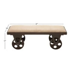Brown Wood & Metal Industrial Bench -Michaels Decor Sale D370010S 5