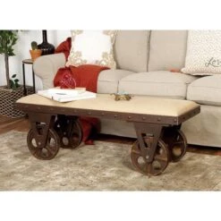 Brown Wood & Metal Industrial Bench -Michaels Decor Sale D370010S 6